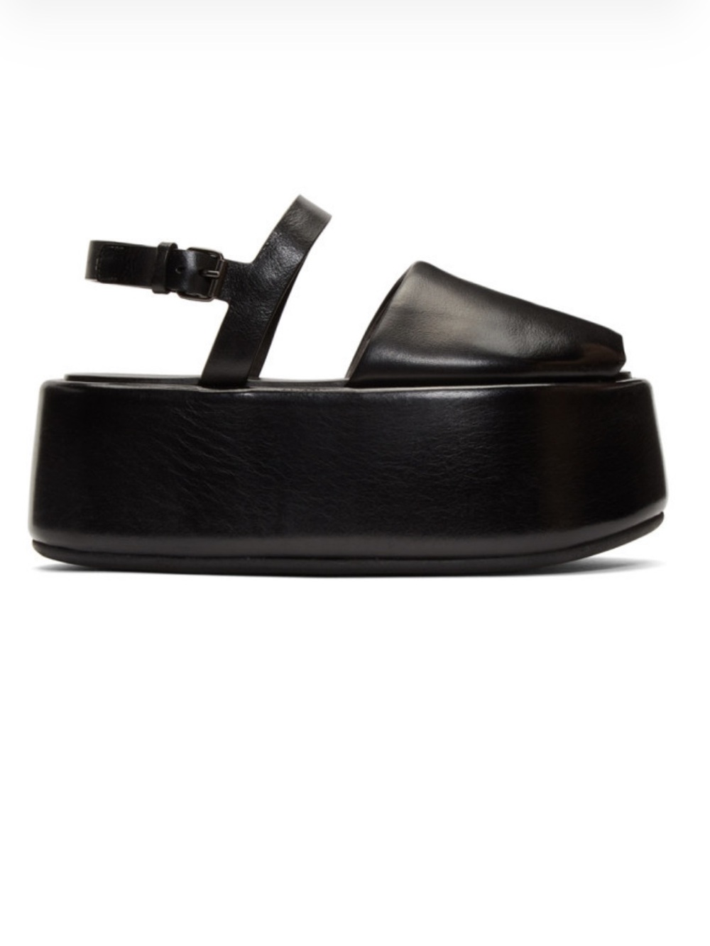 Marsell Black Leather Platform Sandals - Picture 7 of 8